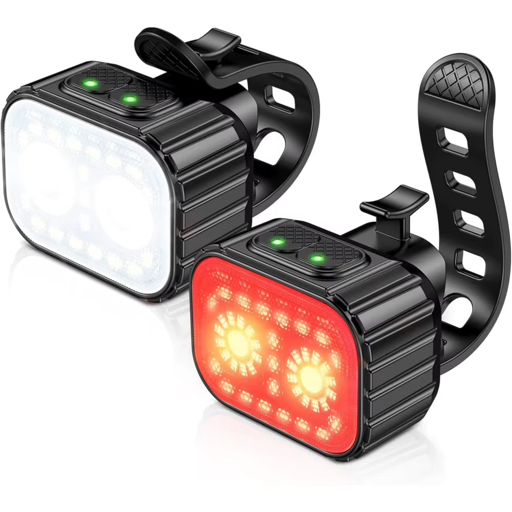 Bike Lights for Night Riding, USB Rechargeable Bike Lights Front and Back, Waterproof IP65 Bicycle Light