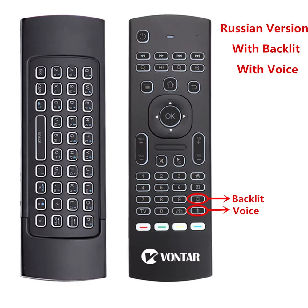 MX3 Backlit Air Mouse Smart Voice Remote Control MX3 Pro 2.4G Wireless Keyboard Gyro IR for Android TV Box T9 X96 Mini H96 Max