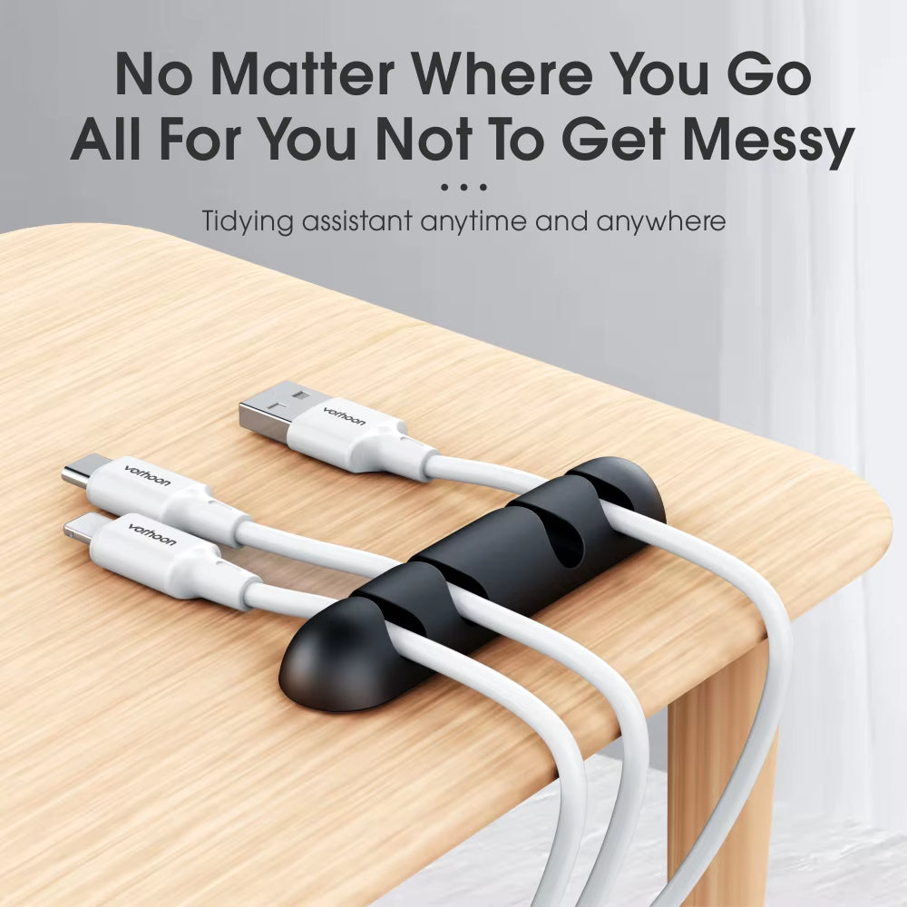 Cable Organizer Silicone USB Cable Winder Flexible Cable Management Clips Cable Holder for Mouse Headphone Earphone