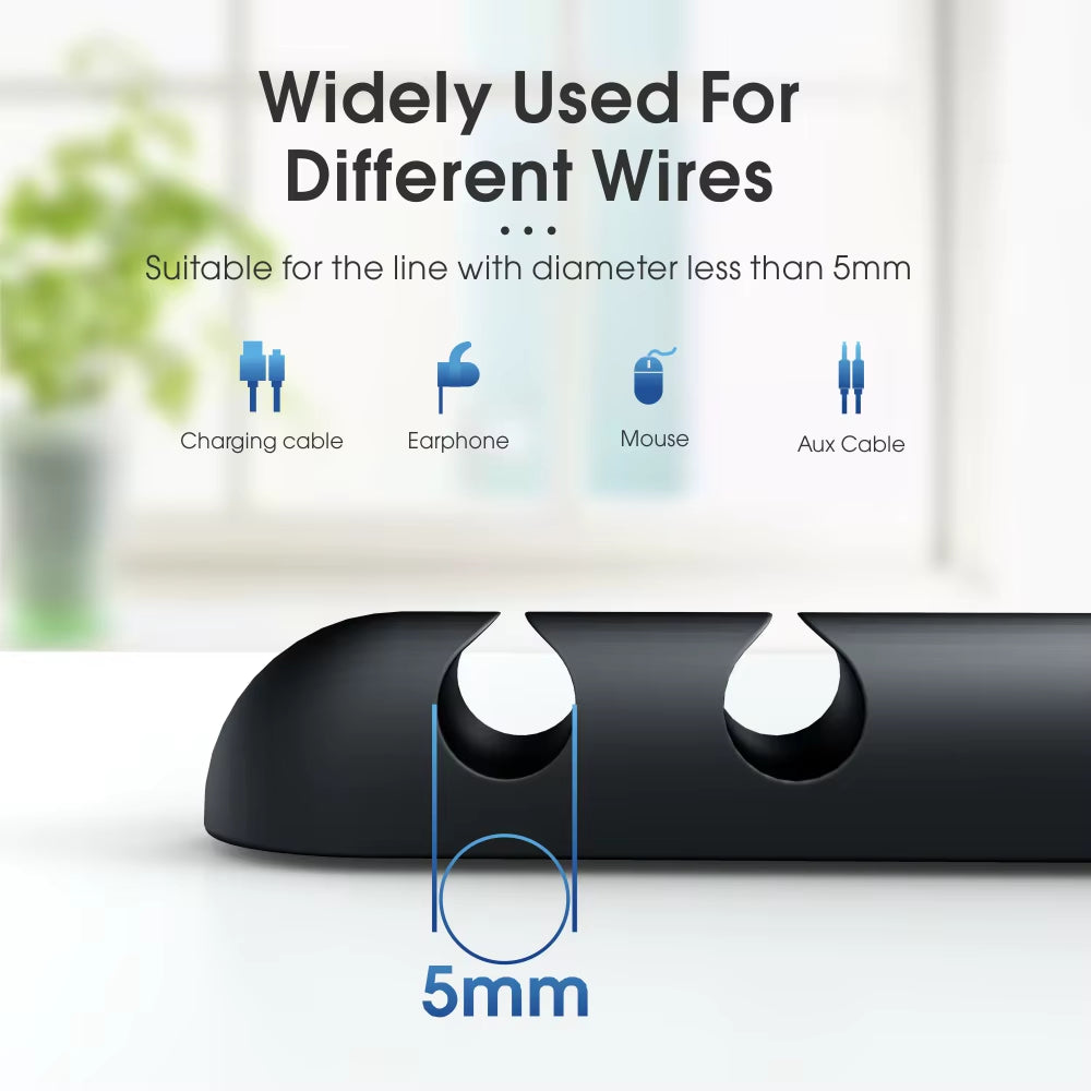 Cable Organizer Silicone USB Cable Winder Flexible Cable Management Clips Cable Holder for Mouse Headphone Earphone