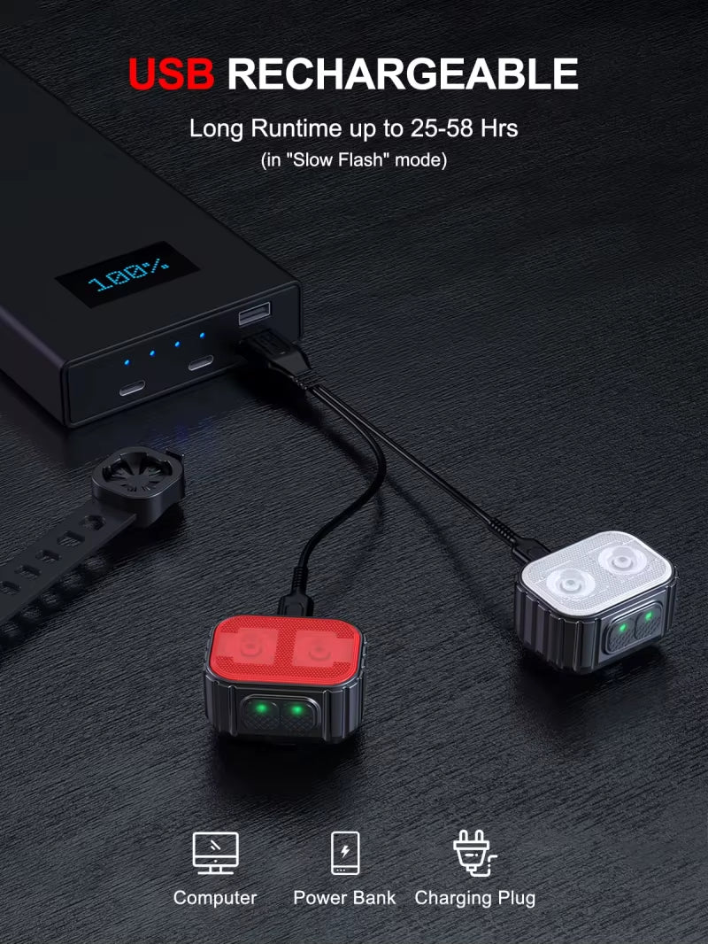 Bike Lights for Night Riding, USB Rechargeable Bike Lights Front and Back, Waterproof IP65 Bicycle Light