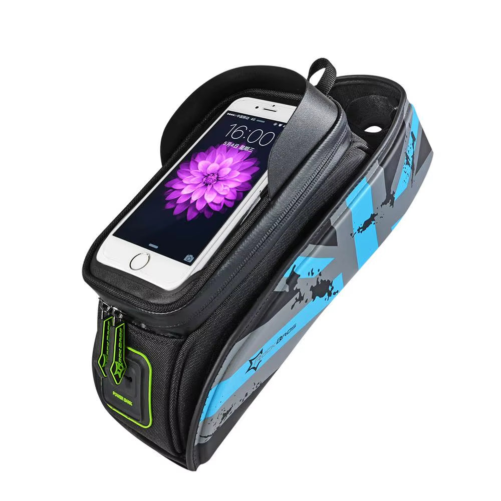 Bicycle Frame Front Tube Waterproof Bike Bag Touch Screen Bike Saddle Package for 5.8 /6 in Cell Phone Bike Accessories